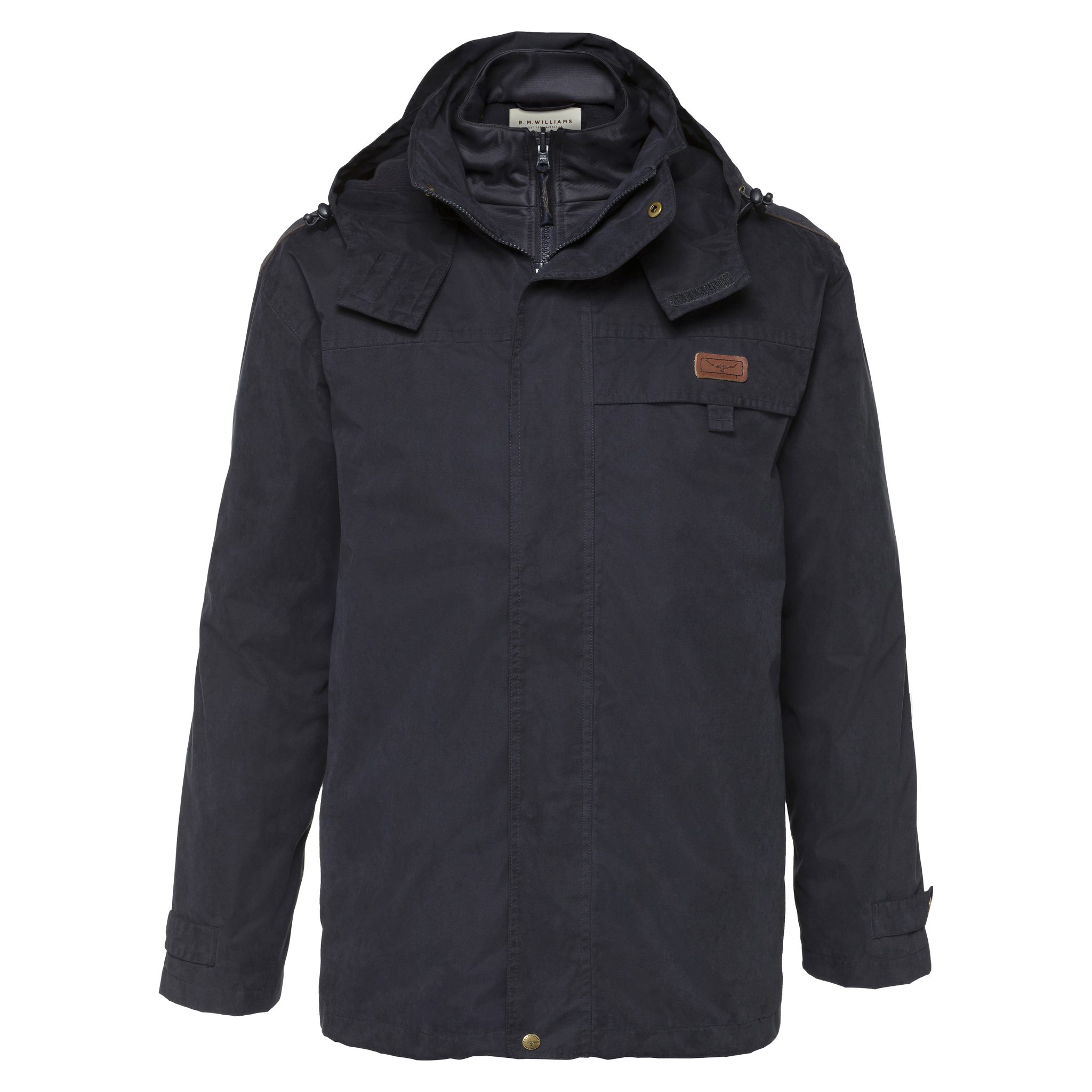 RM Williams Rockley Jacket, seam sealed, waterproof, removable hood - Wallers Mildura