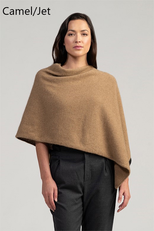 MerinoMink Two-Tone Poncho - Wallers Mildura