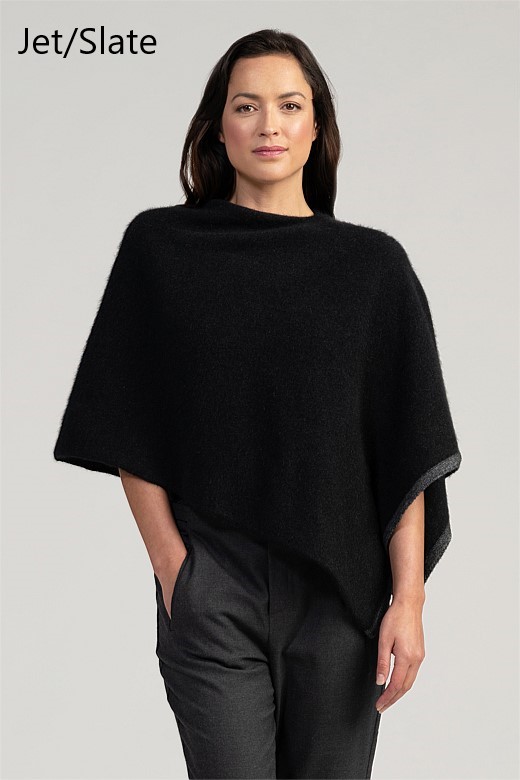 MerinoMink Two-Tone Poncho - Wallers Mildura