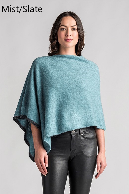 MerinoMink Two-Tone Poncho - Wallers Mildura