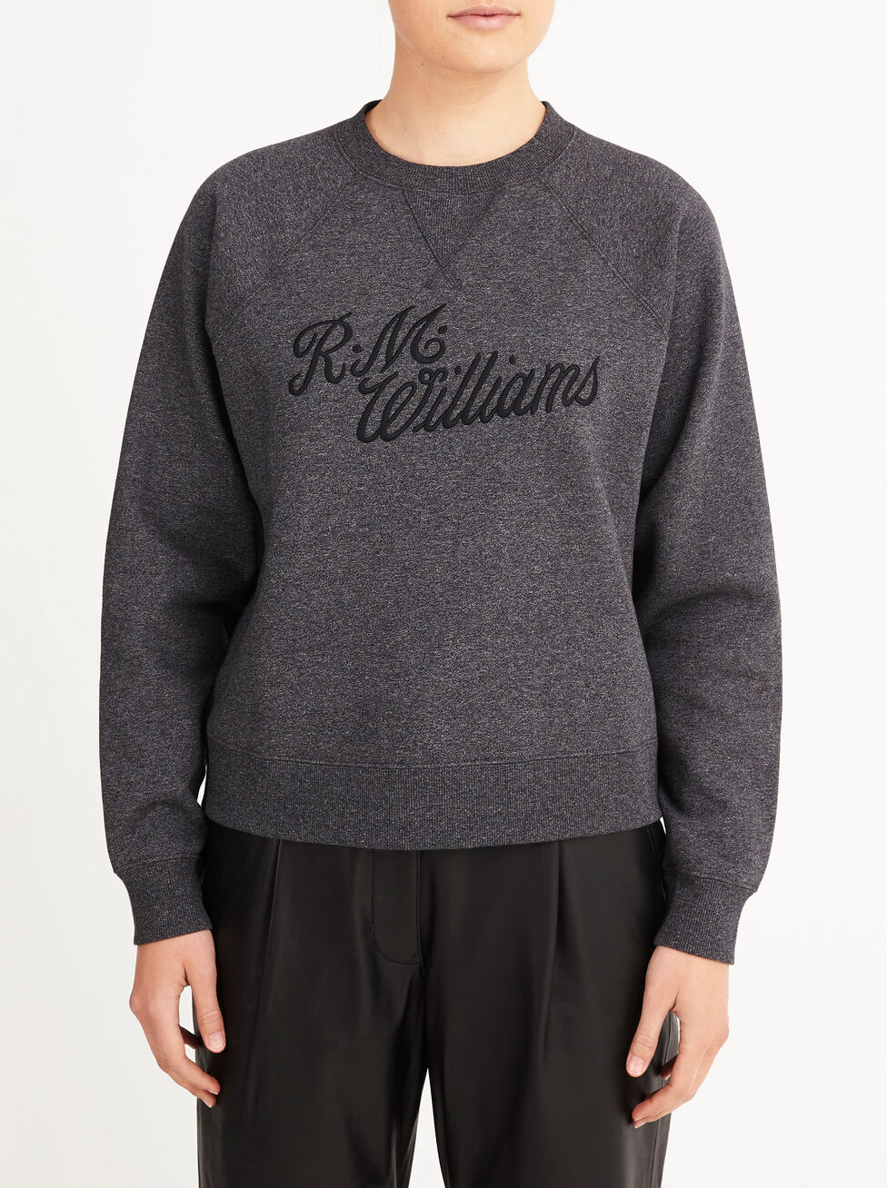 R M Williams Script Crew Neck Jumper - Khaki